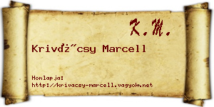 Krivácsy Marcell névjegykártya