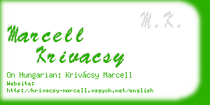marcell krivacsy business card